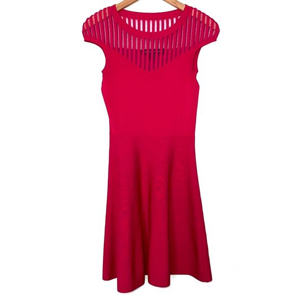 French Connection Rose Magenta Haze Pink Fit & Flare Dress Size 6 - Picture 3 of 12